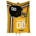 custom pittsburgh steelers helmet theme gold quilt blanket best selling
