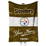 custom pittsburgh steelers hibiscus burst gold white quilt blanket best selling