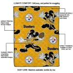 custom pittsburgh steelers mickey football gold quilt blanket best selling