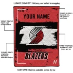 custom portland trail blazers grunge patch red white quilt blanket best selling