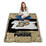 custom purdue boilermakers grunge patch gold white quilt blanket best selling
