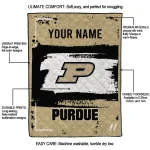 custom purdue boilermakers grunge patch gold white quilt blanket best selling