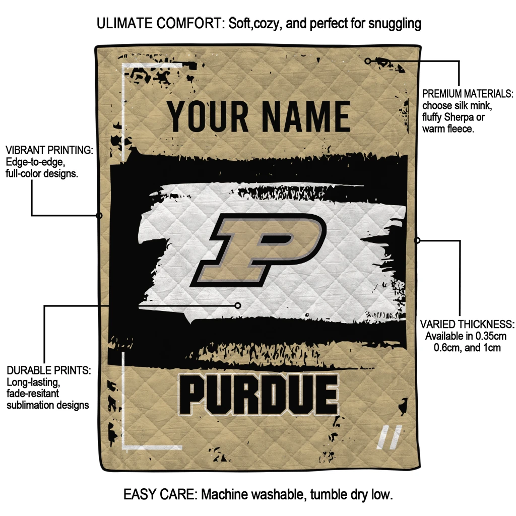 custom purdue boilermakers grunge patch gold white quilt blanket latest model custom purdue boilermakers grunge patch gold white quilt blanket latest model