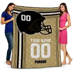 custom purdue boilermakers helmet theme gold quilt blanket best selling