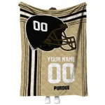 custom purdue boilermakers helmet theme gold quilt blanket best selling