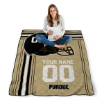 custom purdue boilermakers helmet theme gold quilt blanket best selling
