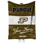 custom purdue boilermakers hibiscus burst gold white quilt blanket best selling