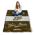 custom purdue boilermakers hibiscus burst gold white quilt blanket best selling