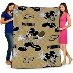 custom purdue boilermakers mickey football gold quilt blanket best selling