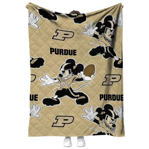custom purdue boilermakers mickey football gold quilt blanket fashion forward
