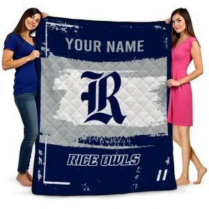 custom rice owls grunge patch navy blue white quilt blanket best selling