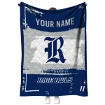 custom rice owls grunge patch navy blue white quilt blanket best selling