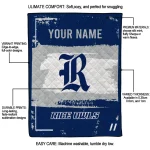 custom rice owls grunge patch navy blue white quilt blanket best selling