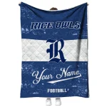 custom rice owls hibiscus burst navy blue white quilt blanket best selling