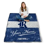 custom rice owls hibiscus burst navy blue white quilt blanket best selling