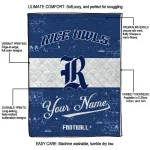 custom rice owls hibiscus burst navy blue white quilt blanket best selling