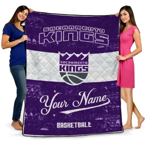 custom sacramento kings helmet fan purple white quilt blanket best selling