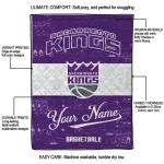 custom sacramento kings helmet fan purple white quilt blanket best selling
