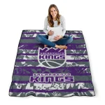 custom sacramento kings layered florals purple white quilt blanket best selling