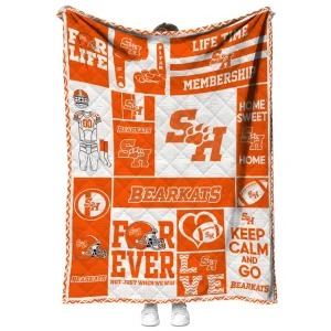 custom sam houston bearkats helmet passion orange quilt blanket fashion forward
