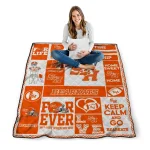 custom sam houston bearkats helmet passion orange quilt blanket best selling