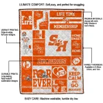 custom sam houston bearkats helmet passion orange quilt blanket best selling