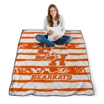 custom sam houston bearkats layered florals orange white quilt blanket best selling