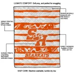 custom sam houston bearkats layered florals orange white quilt blanket best selling