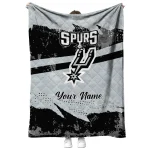 custom san antonio spurs brushstroke layers silver quilt blanket best selling