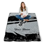 custom san antonio spurs brushstroke layers silver quilt blanket best selling