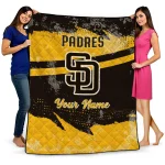 custom san diego padres brushstroke layers brown quilt blanket best selling
