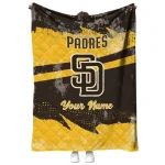 custom san diego padres brushstroke layers brown quilt blanket best selling