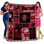 custom san diego state aztecs helmet passion red quilt blanket best selling