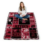 custom san diego state aztecs helmet passion red quilt blanket best selling