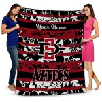 custom san diego state aztecs layered florals red white quilt blanket best selling