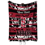custom san diego state aztecs layered florals red white quilt blanket best selling