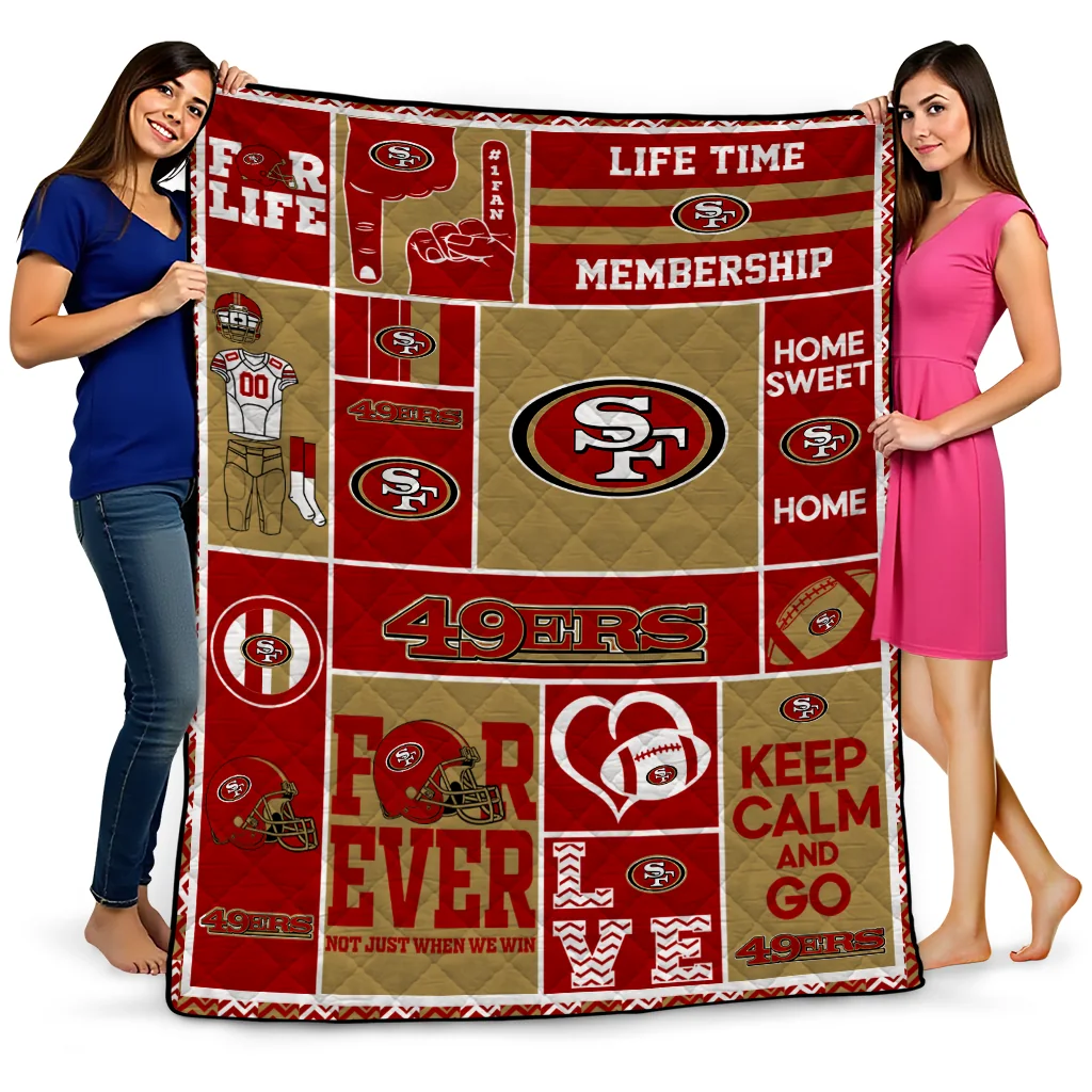 custom san francisco 49ers helmet passion red quilt blanket best selling custom san francisco 49ers helmet passion red quilt blanket best selling