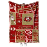 custom san francisco 49ers helmet passion red quilt blanket best selling