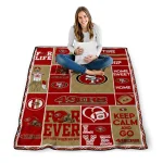 custom san francisco 49ers helmet passion red quilt blanket best selling