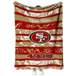 custom san francisco 49ers layered florals red white quilt blanket best selling