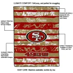 custom san francisco 49ers layered florals red white quilt blanket best selling