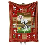 custom san francisco 49ers snoopy coach red quilt blanket best selling