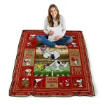 custom san francisco 49ers snoopy coach red quilt blanket best selling