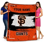 custom san francisco giants grunge patch orange white quilt blanket best selling