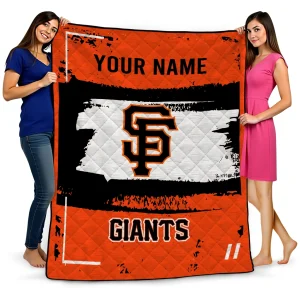 custom san francisco giants grunge patch orange white quilt blanket best selling