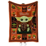 custom san francisco giants yody baby motif orange quilt blanket best selling