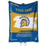 custom san jose state spartans grunge patch blue white quilt blanket best selling