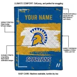 custom san jose state spartans grunge patch blue white quilt blanket best selling