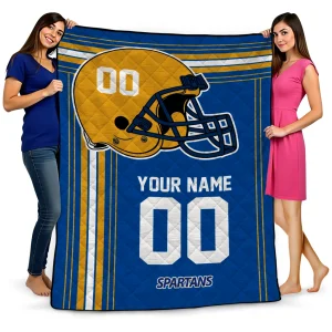 custom san jose state spartans helmet theme blue quilt blanket best selling