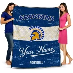 custom san jose state spartans hibiscus burst blue white quilt blanket best selling
